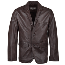 Load image into Gallery viewer, Men's Dark Brown Sheep Leather Blazer Jacket