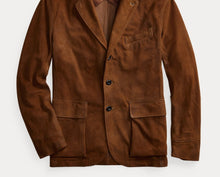 Cargar imagen en el visor de la galería, Men's Brown Suede Coat