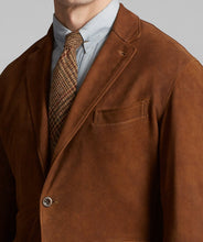 Cargar imagen en el visor de la galería, Men's Brown Suede Coat