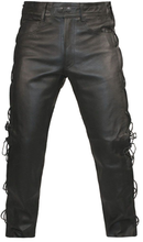 Last inn bildet i Galleri-visningsprogrammet, Men's Black Genuine Leather Laced Biker pants