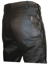 Last inn bildet i Galleri-visningsprogrammet, Men's Black Genuine Leather Laced Biker pants
