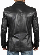 Load image into Gallery viewer, Men's Black Genuine Sheep Leather Blazer Jacket