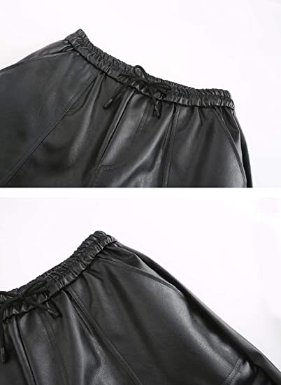 Men's Slim Fit Leather Joggers