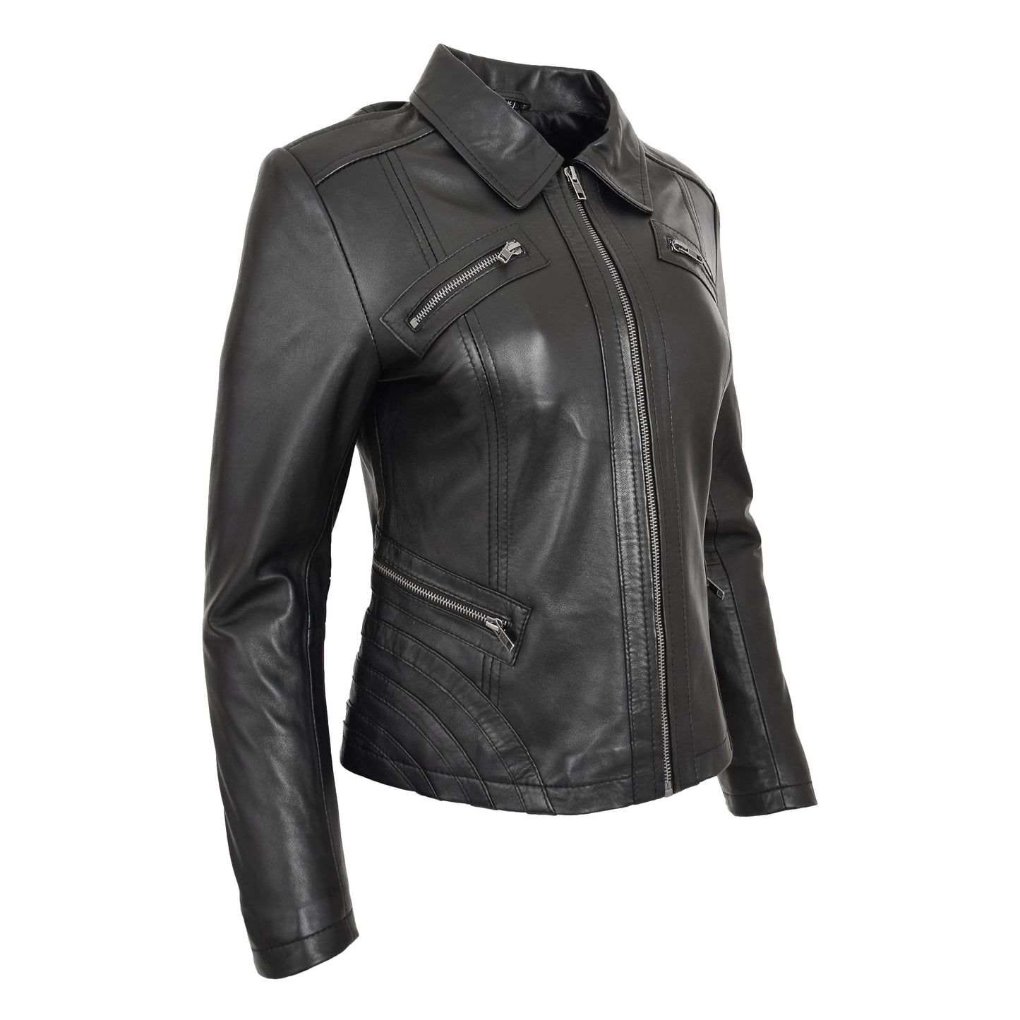 Women's Black Genuine Leather Jacket