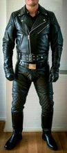 Last inn bildet i Galleri-visningsprogrammet, Men's Real Cowhide Soft Leather Quilted Trouser Pants