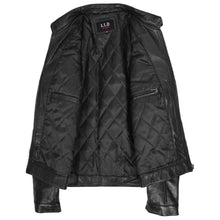 Cargar imagen en el visor de la galería, Men's Black Genuine Leather Jacket