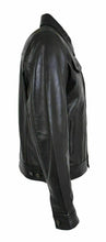 Load image into Gallery viewer, Men's Black Real Leather Trucker Jacket