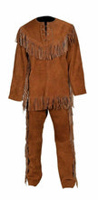 Last inn bildet i Galleri-visningsprogrammet, Native American Genuine Suede Pants & Shirt With Fringes Ragged Suit