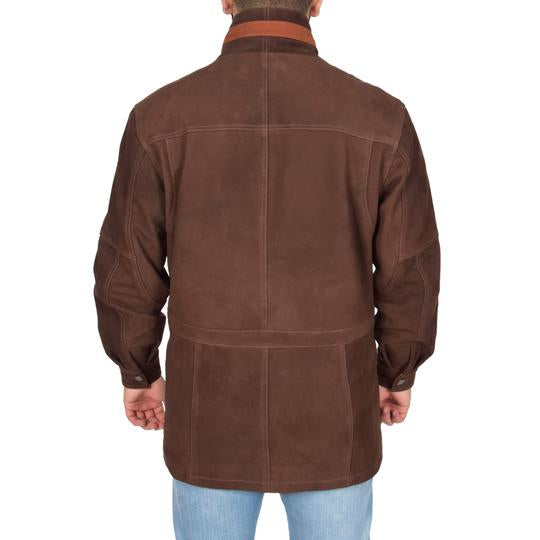 Men's Real Nubuck Leather Parka Jacket