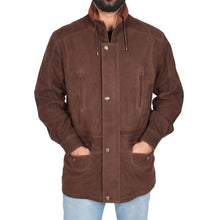 Load image into Gallery viewer, Men's Real Nubuck Leather Parka Jacket