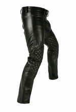 Last inn bildet i Galleri-visningsprogrammet, Men's Real Cowhide Soft Leather Quilted Trouser Pants
