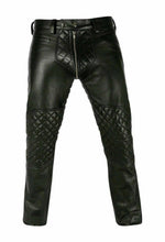Last inn bildet i Galleri-visningsprogrammet, Men's Real Cowhide Soft Leather Quilted Trouser Pants