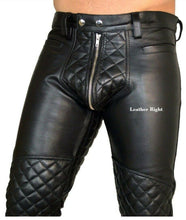 Last inn bildet i Galleri-visningsprogrammet, Men's Real Cowhide Soft Leather Quilted Trouser Pants
