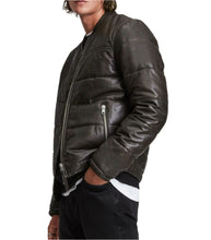 Cargar imagen en el visor de la galería, Leather Puffer Jacket