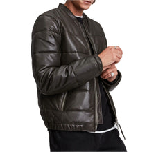 Cargar imagen en el visor de la galería, Leather Puffer Jacket