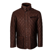 Load image into Gallery viewer, Men's Brown Genuine Leather Quilted Jacket