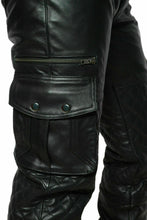 Last inn bildet i Galleri-visningsprogrammet, Men's Black Genuine Leather Cargo Pants Trouser