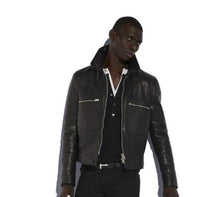Lataa kuva Galleria-katseluun, Men's Black Leather Jacket