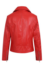 Laden Sie das Bild in den Galerie-Viewer, Damen-Jacke Brando aus echtem Leder in Rot