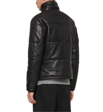 Cargar imagen en el visor de la galería, Men Leather Puffer Jacket