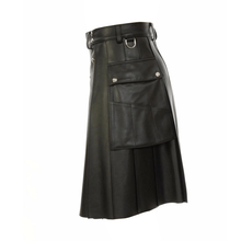 Last inn bildet i Galleri-visningsprogrammet, Men's Genuine Leather Utility Kilt with Twin CARGO Pockets