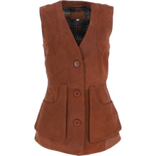 Load image into Gallery viewer, Women's Brown Nubuck Leather Vest