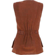 Load image into Gallery viewer, Women's Brown Nubuck Leather Vest