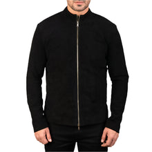 Load image into Gallery viewer, Men's Black Suede Biker Jacket
