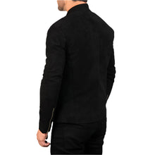Load image into Gallery viewer, Men's Black Suede Biker Jacket