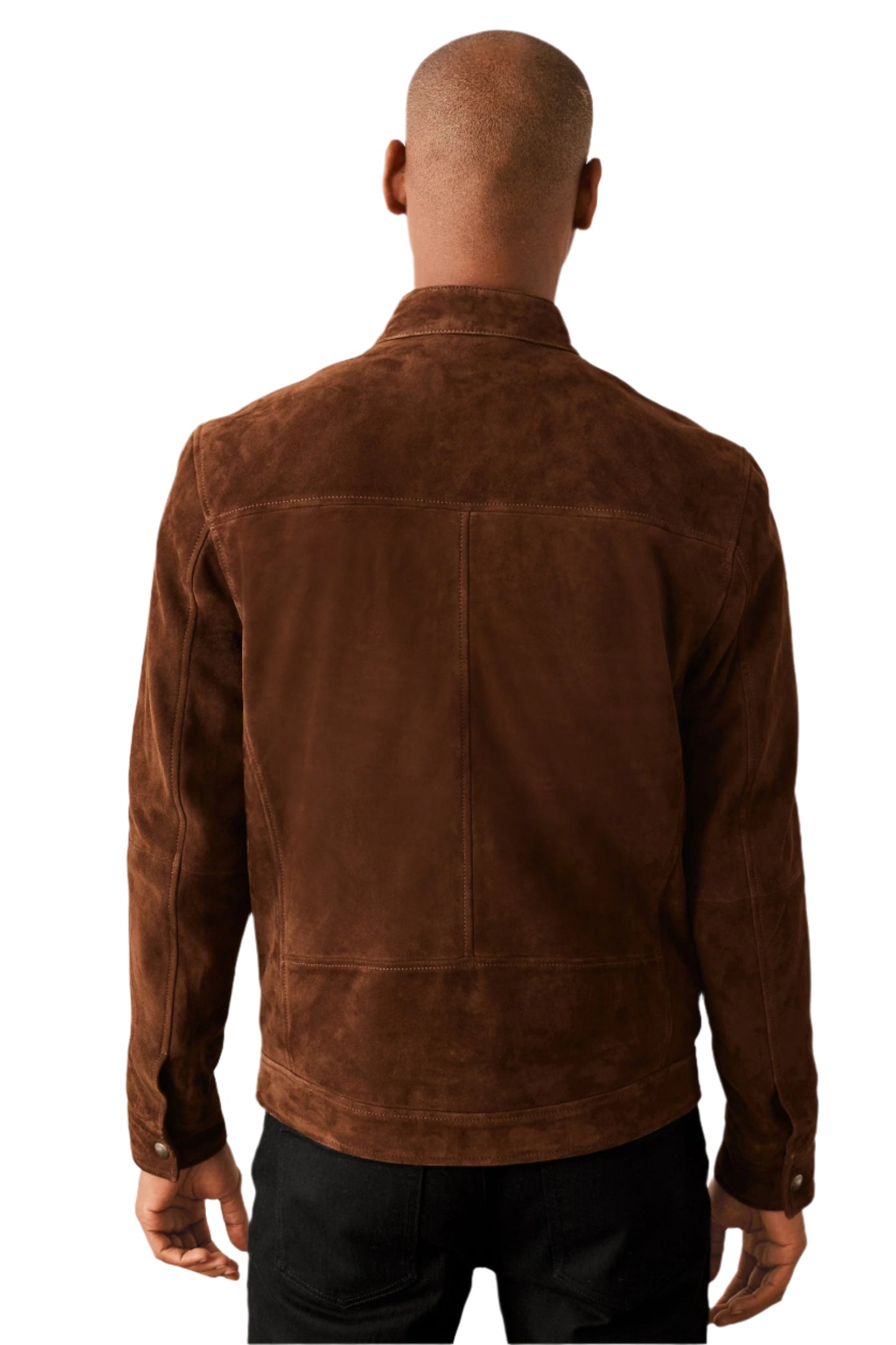 Braune Wildleder-Racer-Jacke für Herren