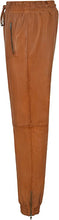 Indlæs billede til gallerivisning Men's Tan Leather Joggers pants