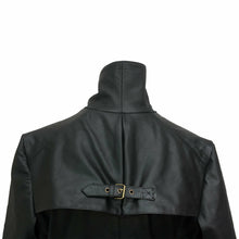 Load image into Gallery viewer, Men's Black Genuine Leather Trench Coat Steampunk Gothic