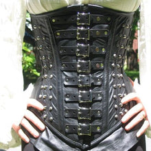 Load image into Gallery viewer, Genuine Leather Steel Boned VAN HELSING Steampunk Underbust Corset Cincher