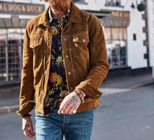 Load image into Gallery viewer, Men's Brown Suede Jacket