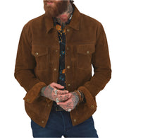 Load image into Gallery viewer, Men's Brown Suede Jacket