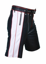 Last inn bildet i Galleri-visningsprogrammet, Men's Genuine Leather Zipper Shorts with Belt