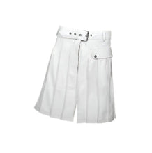 Last inn bildet i Galleri-visningsprogrammet, Men's White genuine Leather Utility Kilt Twin CARGO Pockets