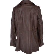 Lataa kuva Galleria-katseluun, Womens Genuine Leather Single Breasted 3/4 Length Coat