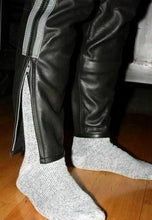 Last inn bildet i Galleri-visningsprogrammet, Men's Black Genuine Leather Punk Biker trouser pants