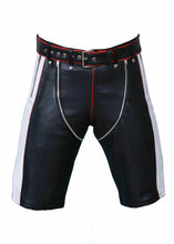 Last inn bildet i Galleri-visningsprogrammet, Men's Genuine Leather Zipper Shorts with Belt