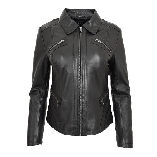 Women's Black Genuine Leather Jacket