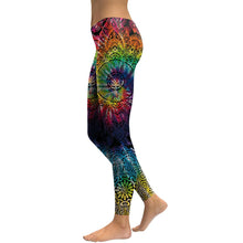 Last inn bildet i Galleri-visningsprogrammet, Rainbow Burst Mandala Flower Yoga Workout Leggings
