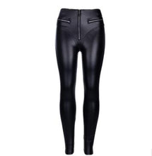 Load image into Gallery viewer, High Waist Gothic Black PU Leather Leggings Jeggings
