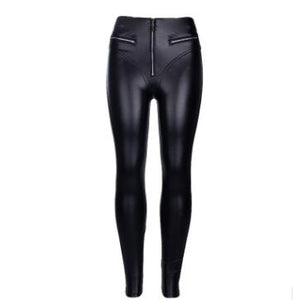 High Waist Gothic Black PU Leather Leggings Jeggings