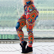 Load image into Gallery viewer, Colorful jacquard high waist print sports fitness bottoming yoga pants
