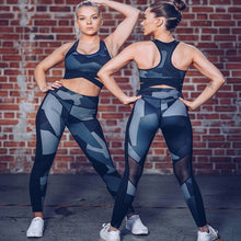 Lataa kuva Galleria-katseluun, Digital printing mesh yoga leggings abdomen high waist yoga pants
