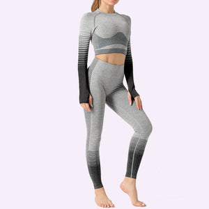 Women Yoga Sets Gym Fitness Athletic 2 Pcs Sports Suits Set Leggings