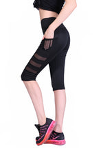 Carica l&#39;immagine nel visualizzatore di Gallery, helisopus women in quick drying high waist pants pocket, elastic mesh sports leisure fitness that hot pants leggings
