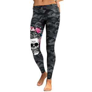 Black Camo Skull Leggings