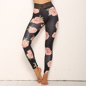 Colorful flower sports pants women's Leggings